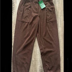 HALARA Brown Ankle Cropped Pants Relaxed Fit